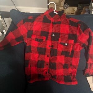 Boys Red and Black Checkered Jacket